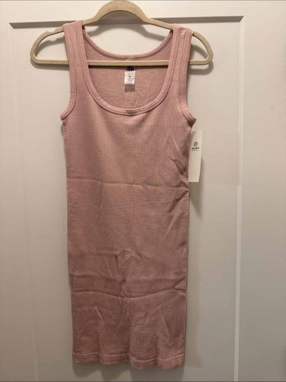 🆕 Mono B Soft Ribbed Tank Dress in Light Blush. M. NWT!🔥